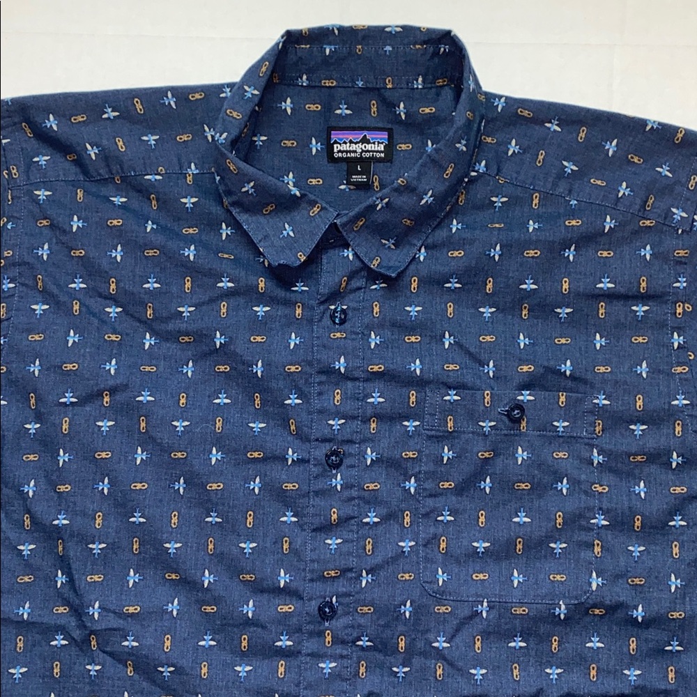 Patagonia‎ Go To Shirt In Flying Climb Tidepool Blue - Picture 3 of 12